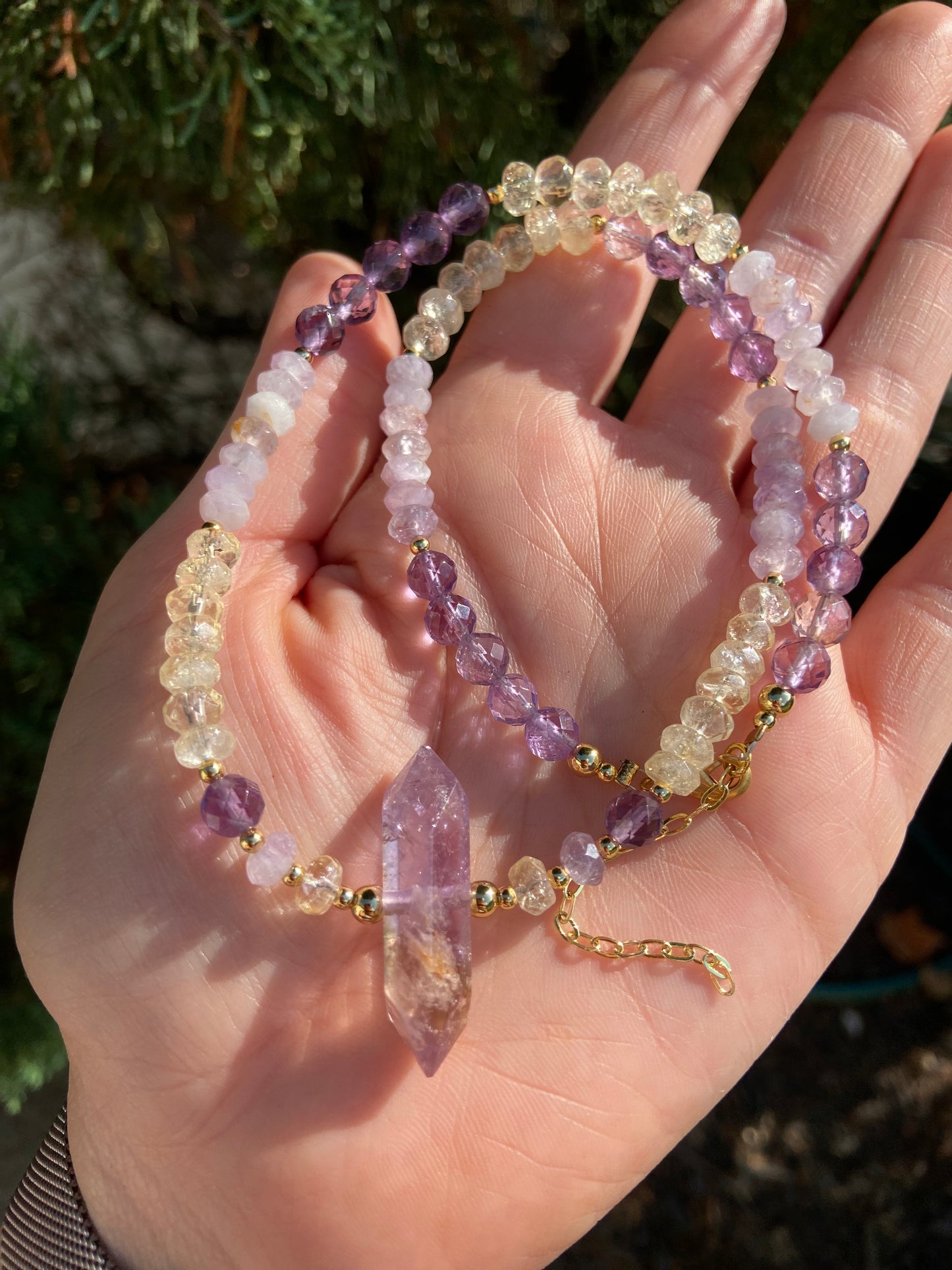 Ametrine beaded choker