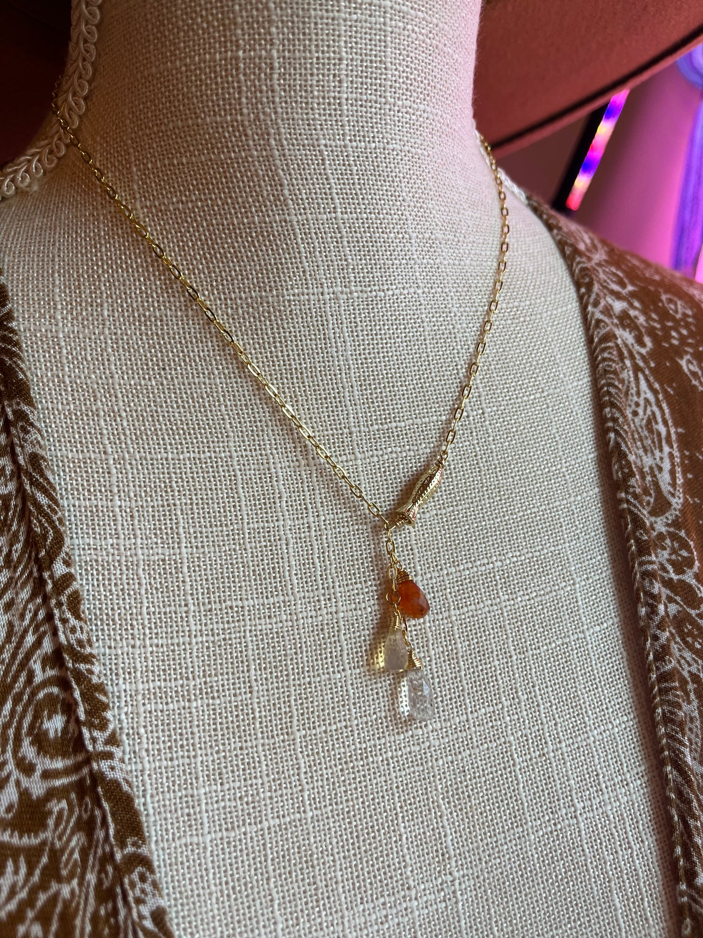 Mexican Fire Opal necklace, opal teardrops, fire opal jewelry, fire opal, abundance, creativity, passion, opal jewelry