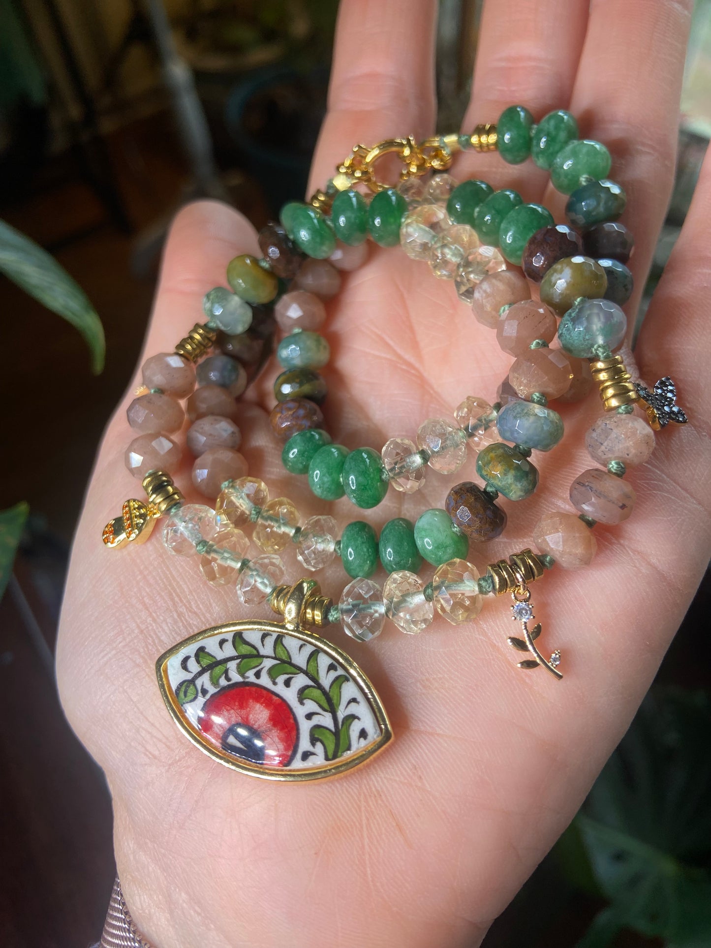 Secret Garden Eye charm necklace