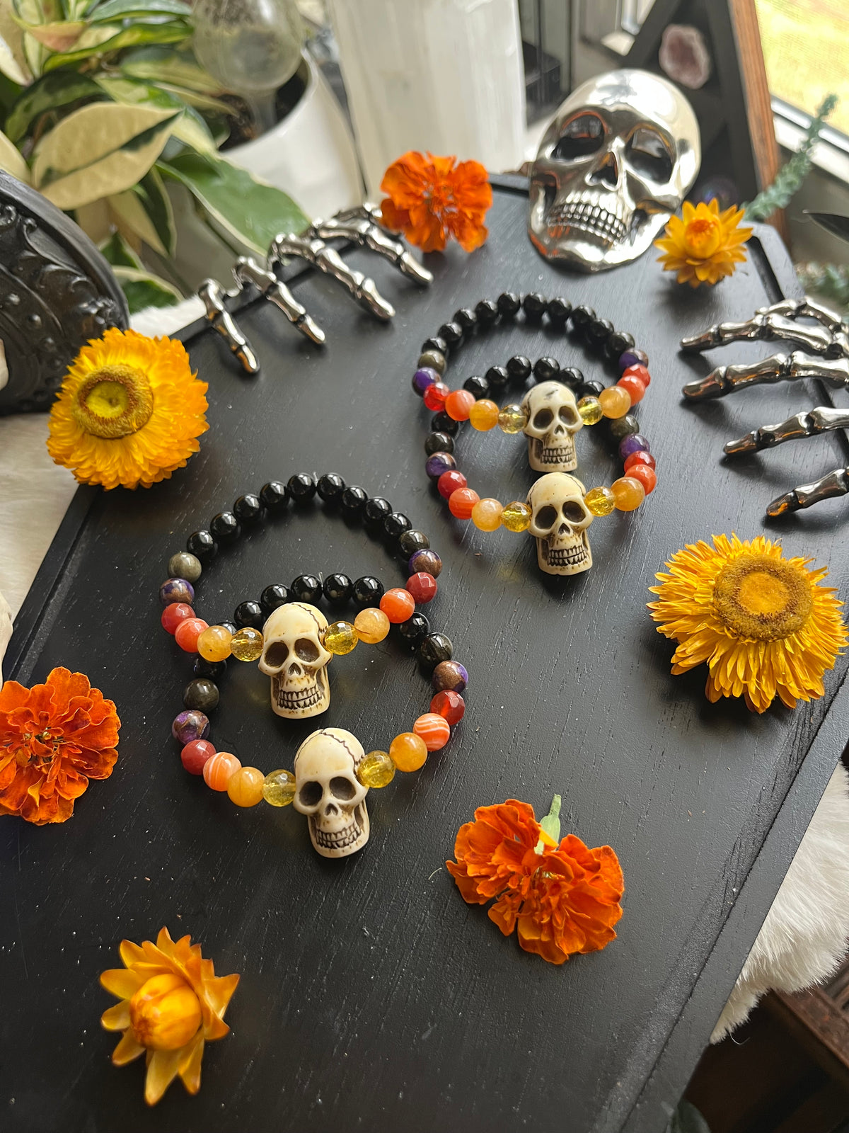 Skull mala bracelet