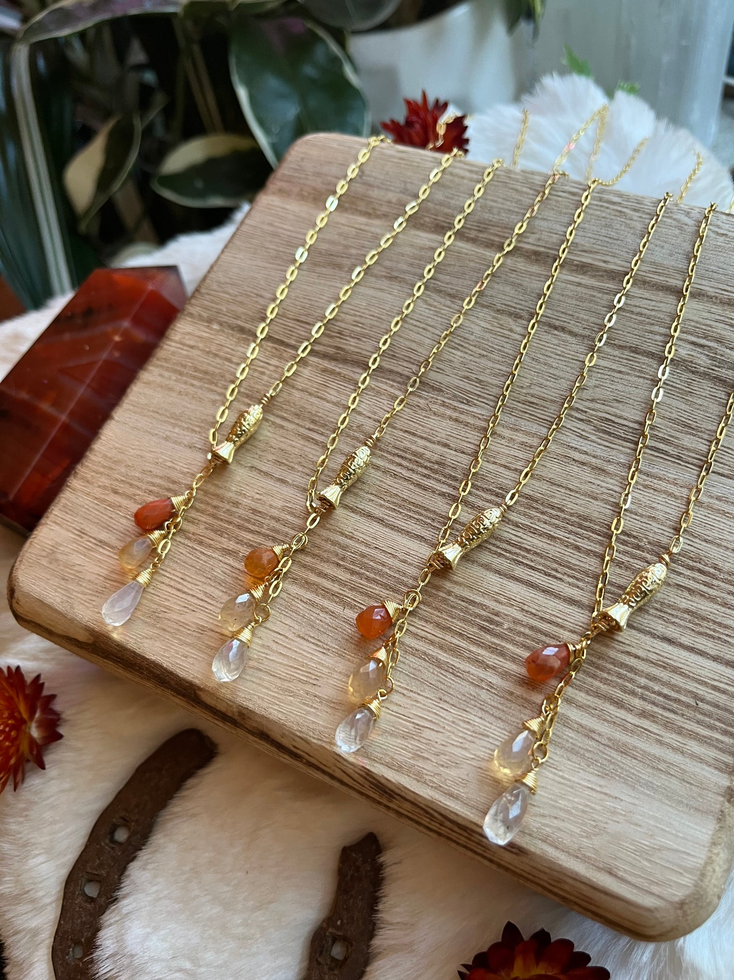 Mexican Fire Opal necklace, opal teardrops, fire opal jewelry, fire opal, abundance, creativity, passion, opal jewelry