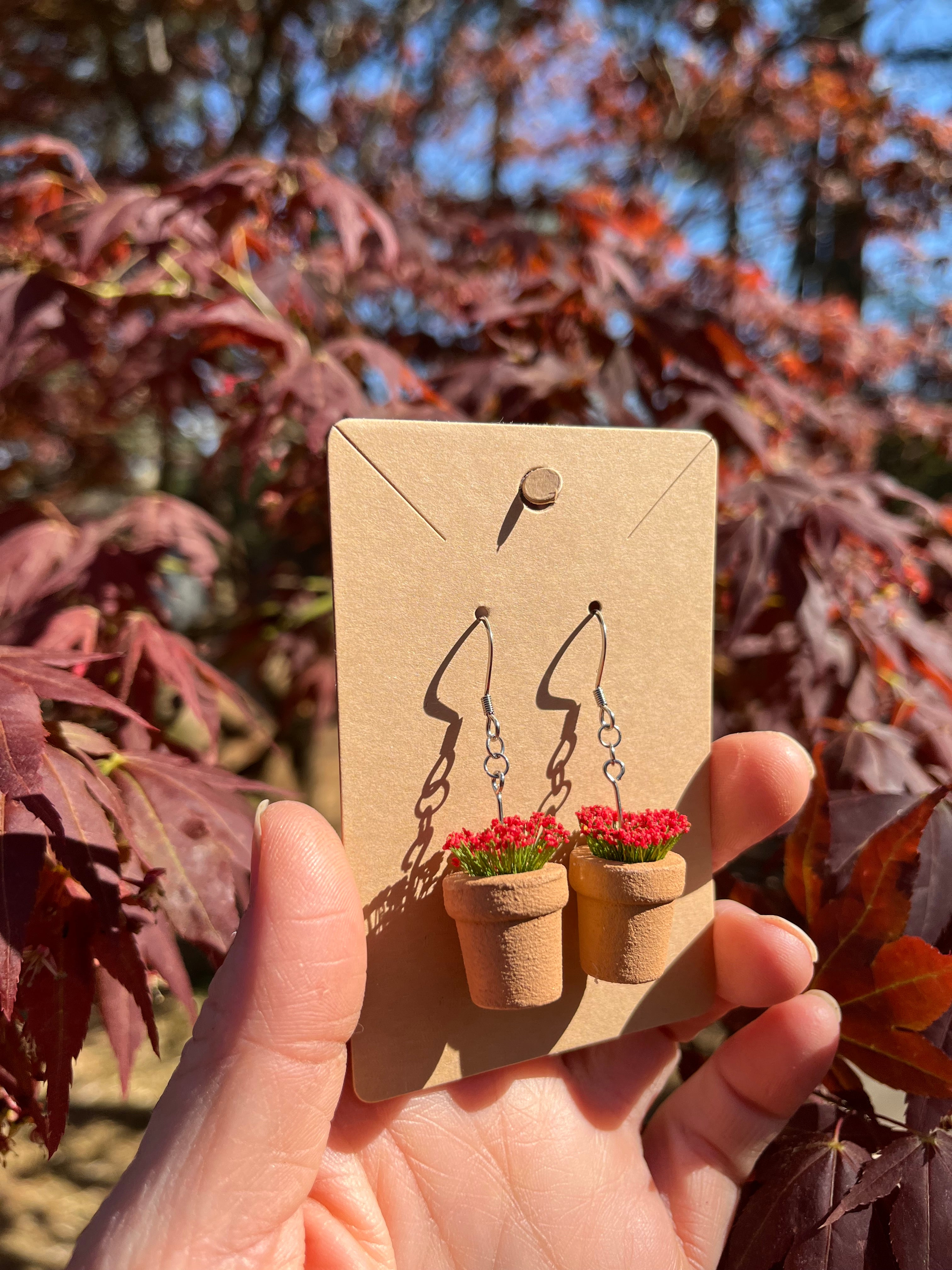 pot plant earrings Flower Pot Earrings – MoonMagicGems