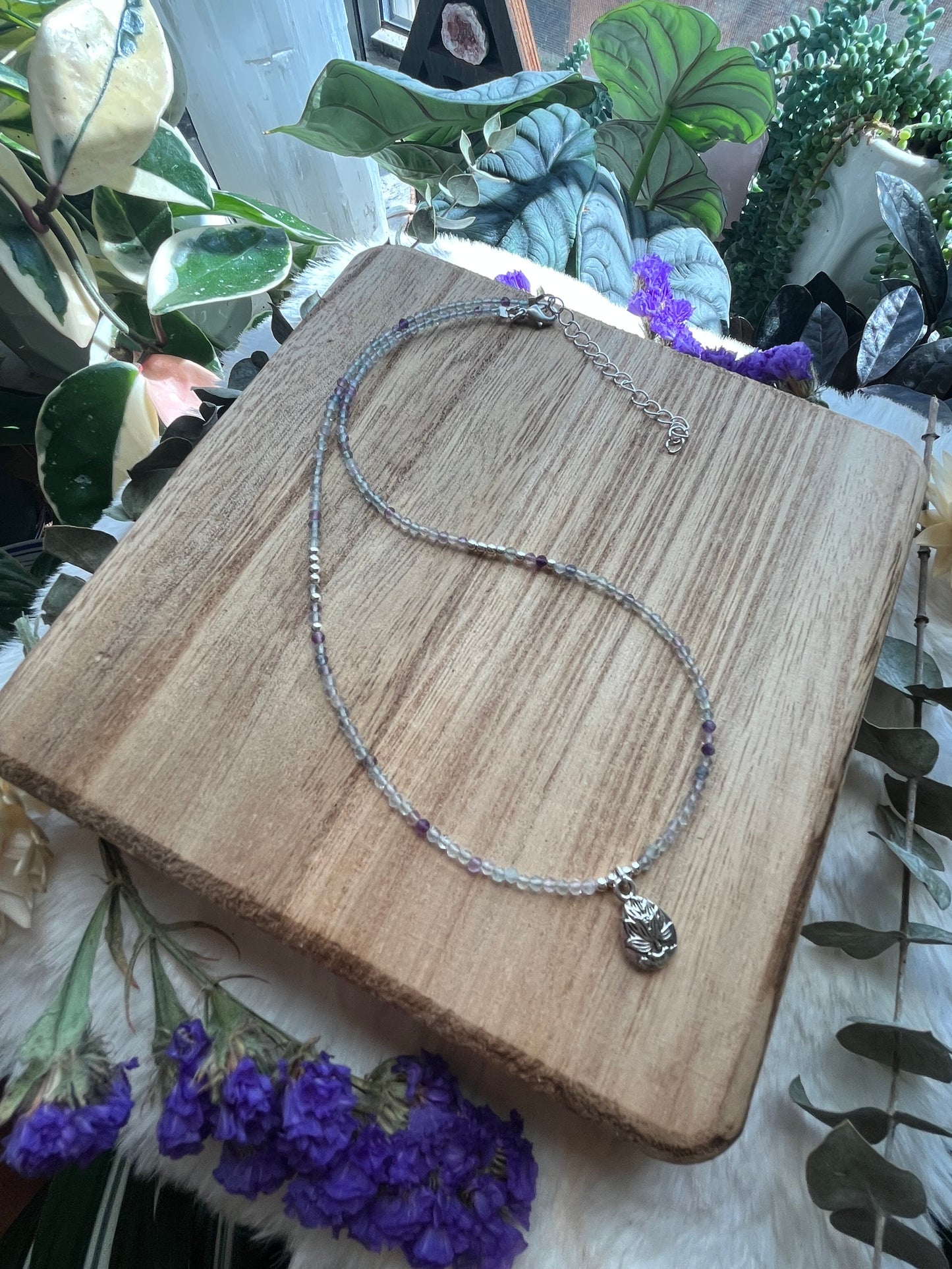 Fluorite Lotus necklace