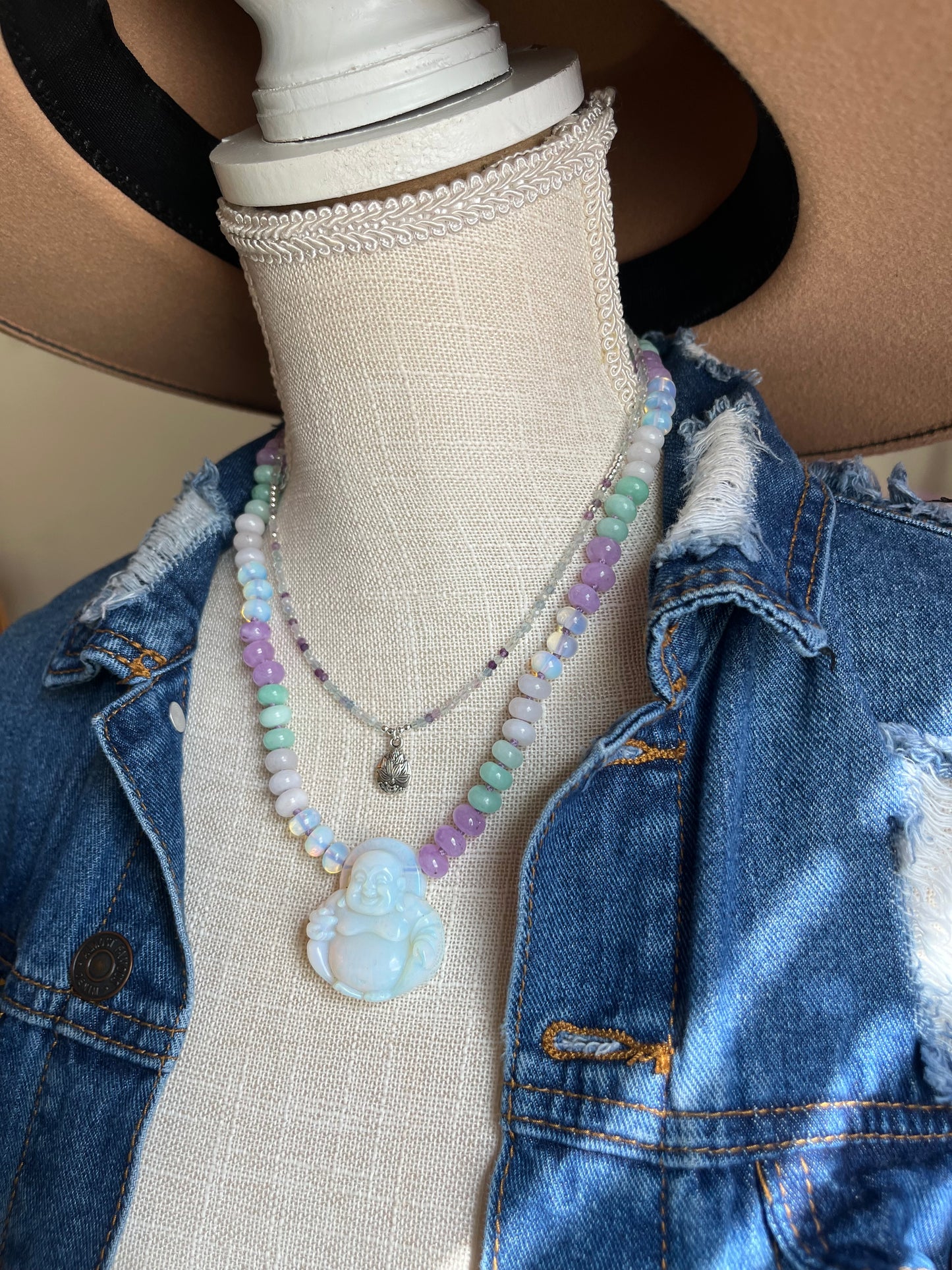 Fluorite Lotus necklace