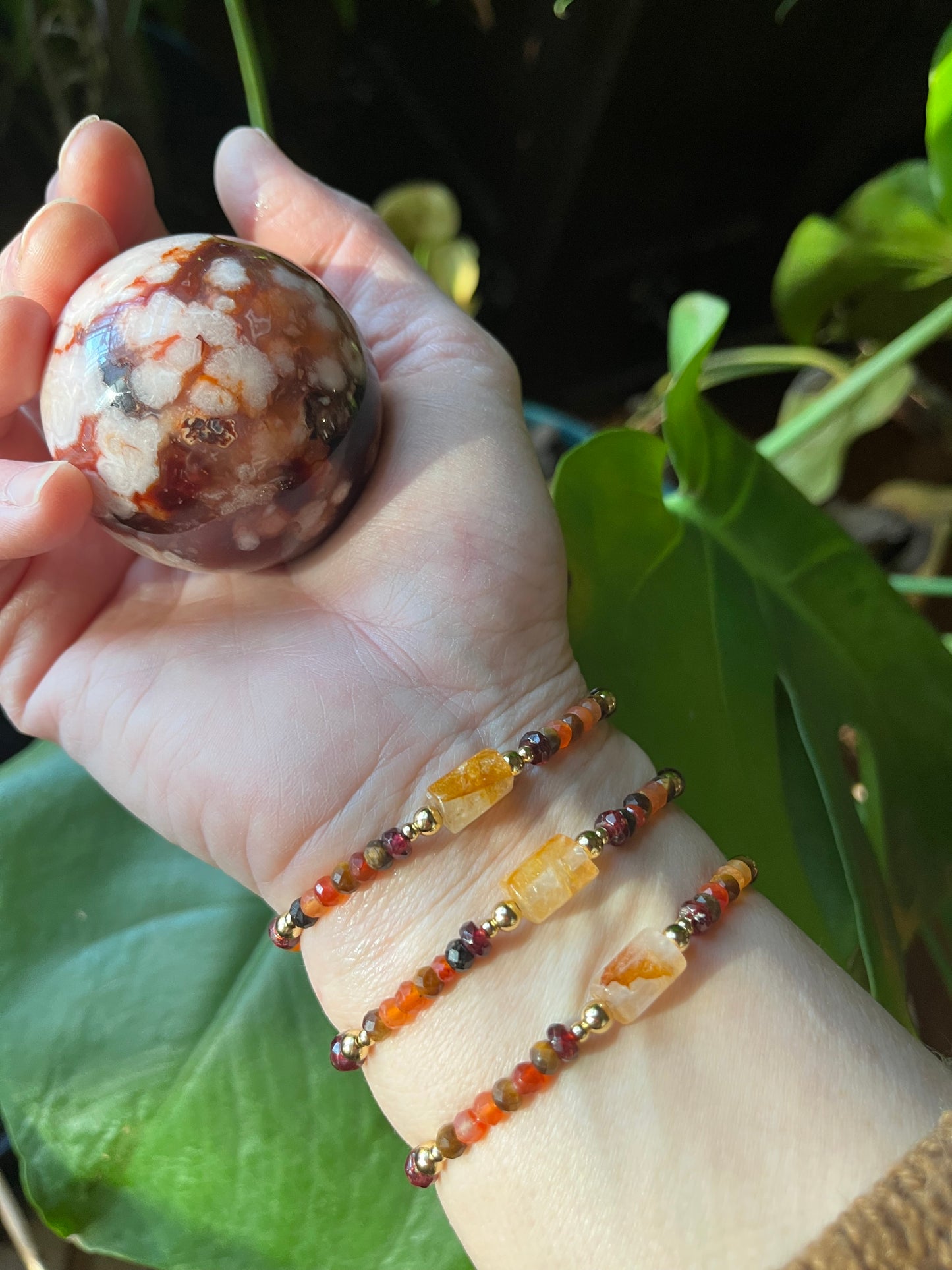 Fire Within mala bracelet, dainty gem bracelet, minimalist jewelry, dainty bracelet, carnelian bracelet, fire quartz jewelry