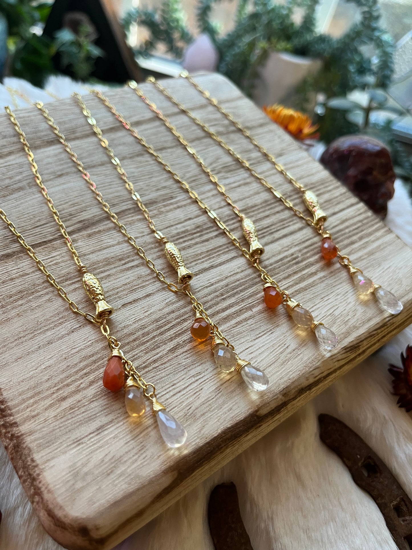 Mexican Fire Opal necklace, opal teardrops, fire opal jewelry, fire opal, abundance, creativity, passion, opal jewelry