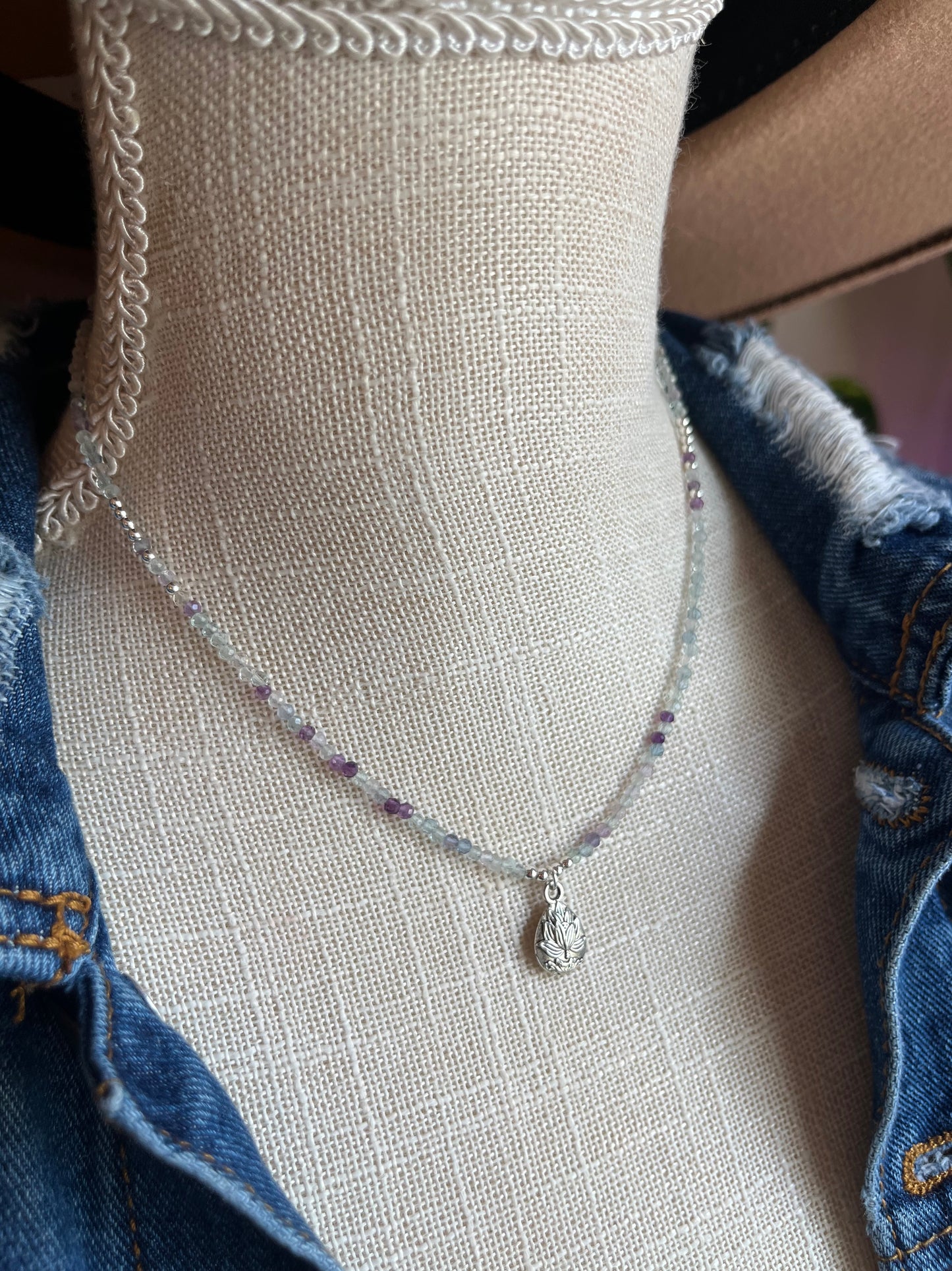 Fluorite Lotus necklace