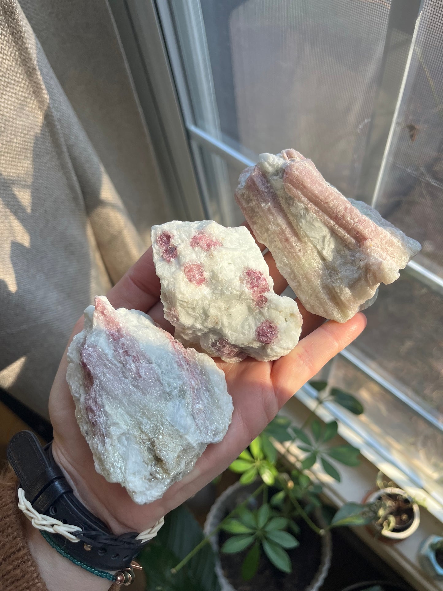 Raw Pink Tourmaline Pieces, Love & Heart Healing Stones