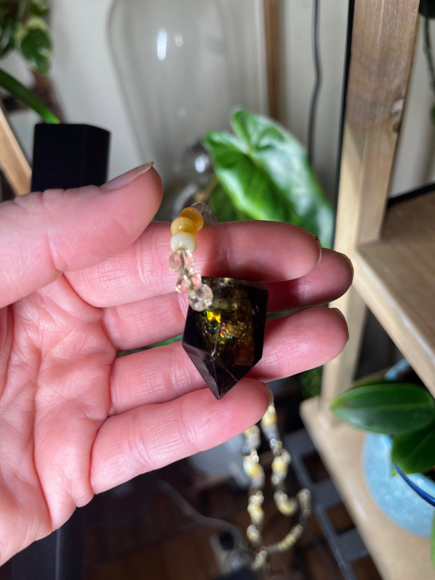 Glowing Goddess Mala — Yellow Opal, Citrine & Smokey Quartz