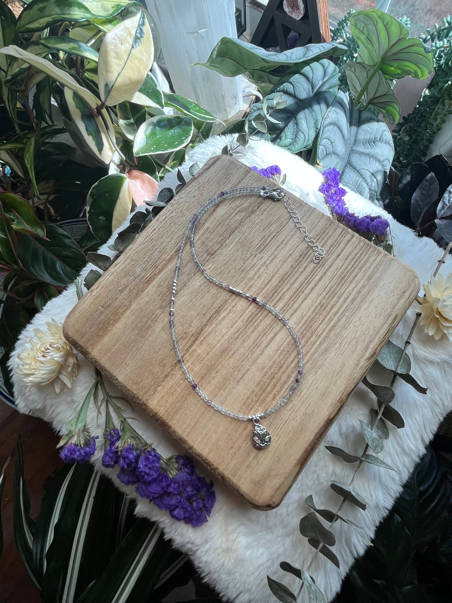 Fluorite Lotus necklace
