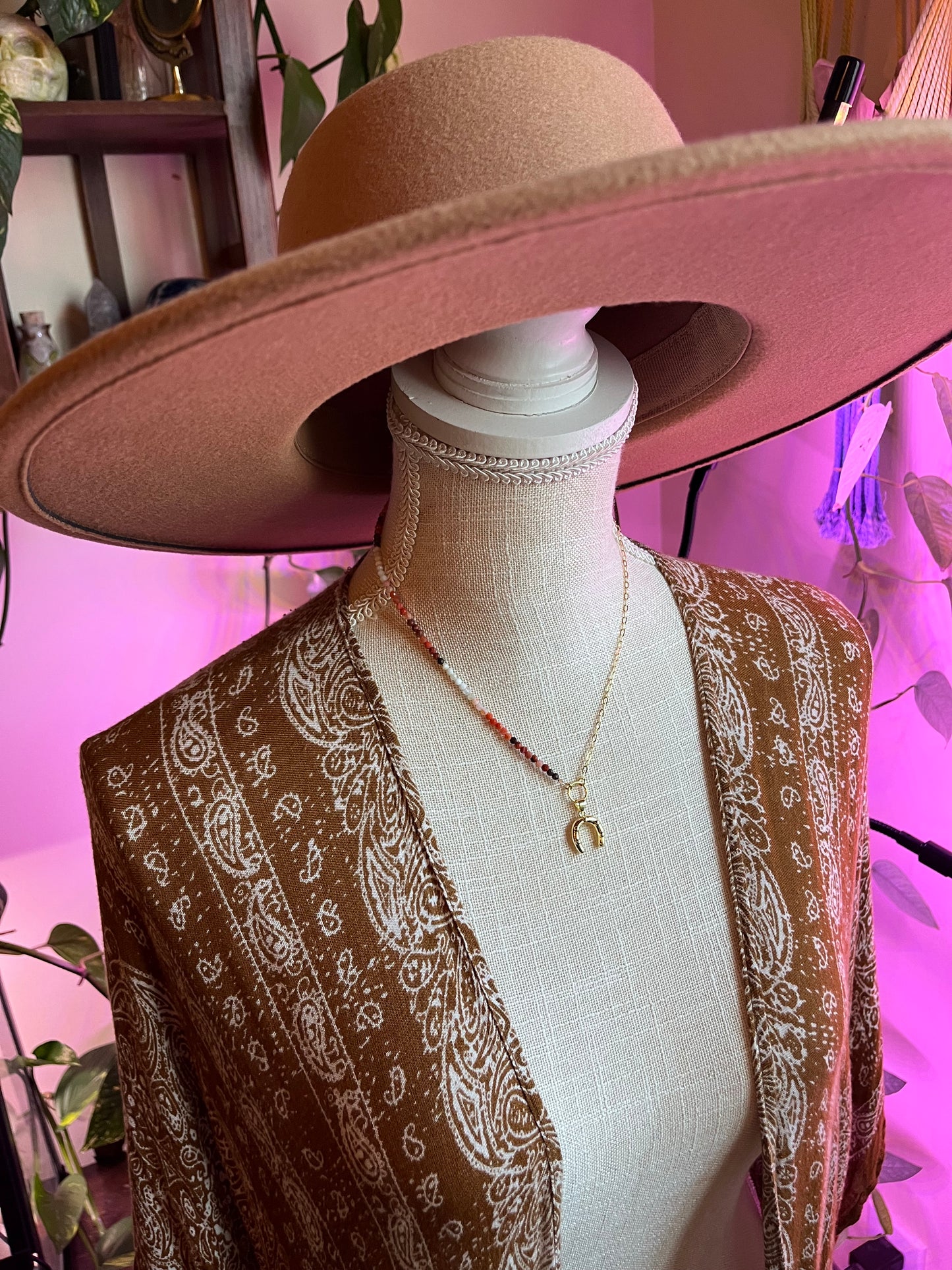 Moroccan Red Agate necklace, horseshoe charm, lucky jewelry, agate necklace, abundance, creativity, passion, good luck charm jewelry