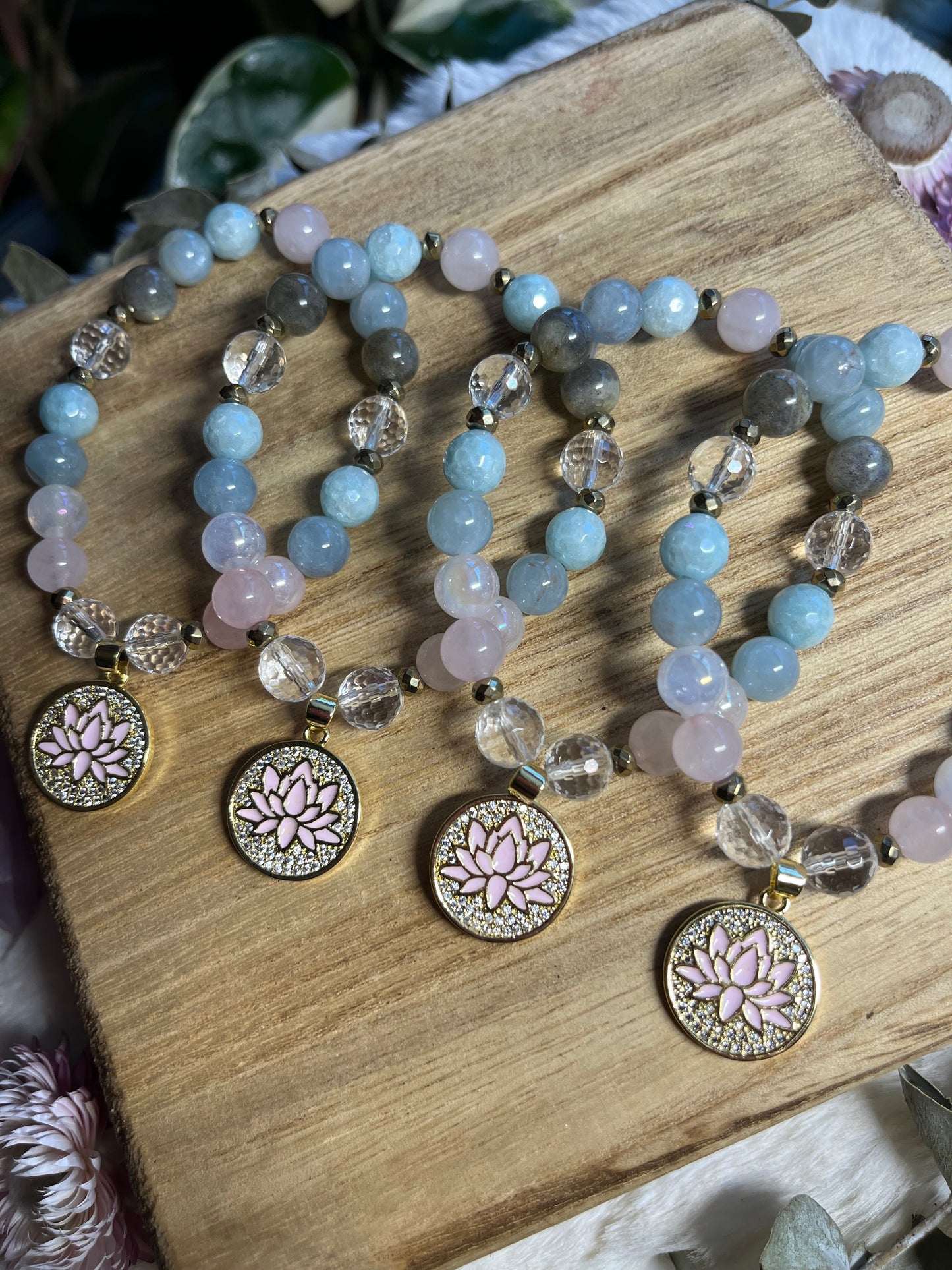 Lotus charm mala bracelet