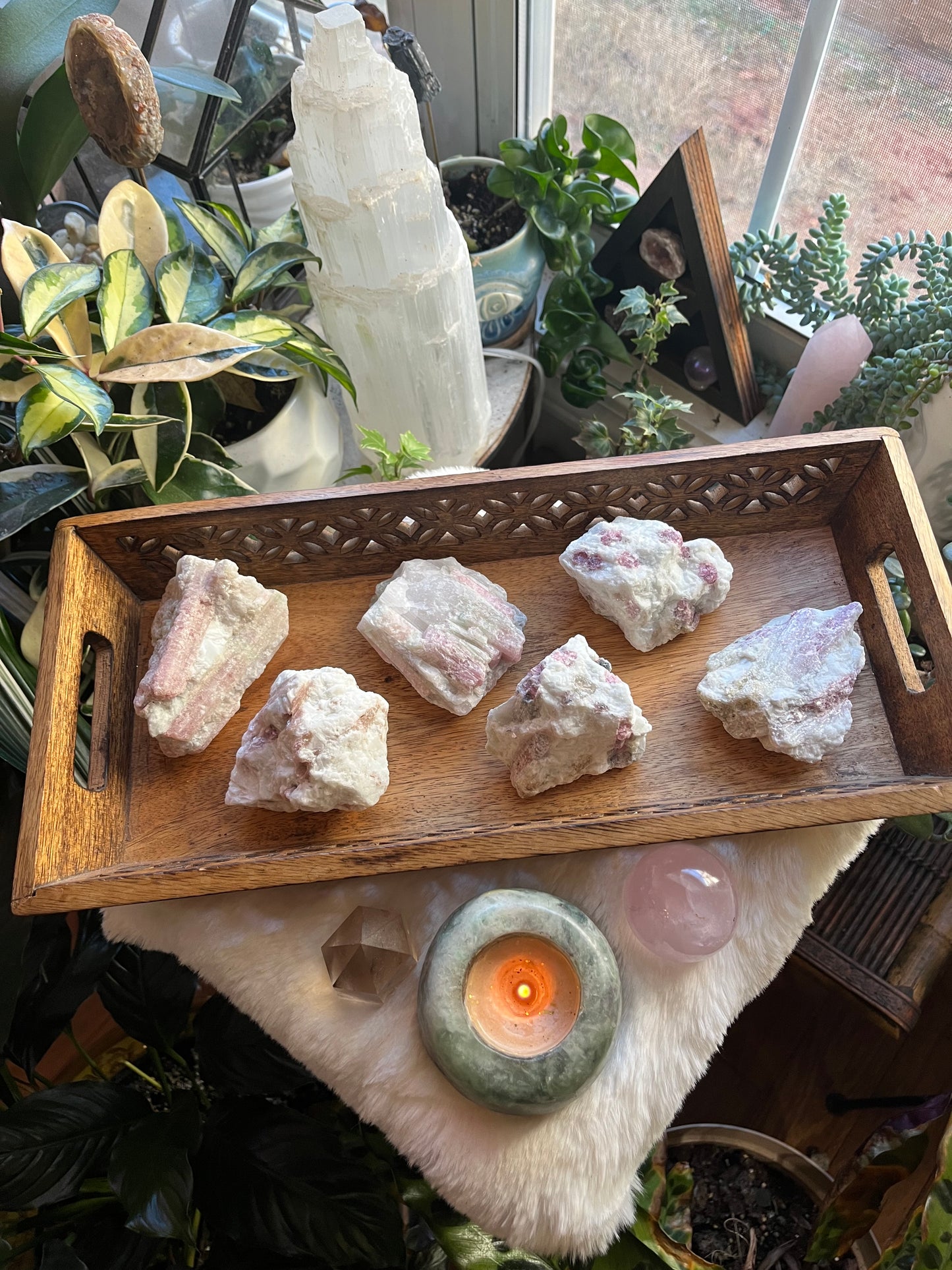 Raw Pink Tourmaline Pieces, Love & Heart Healing Stones