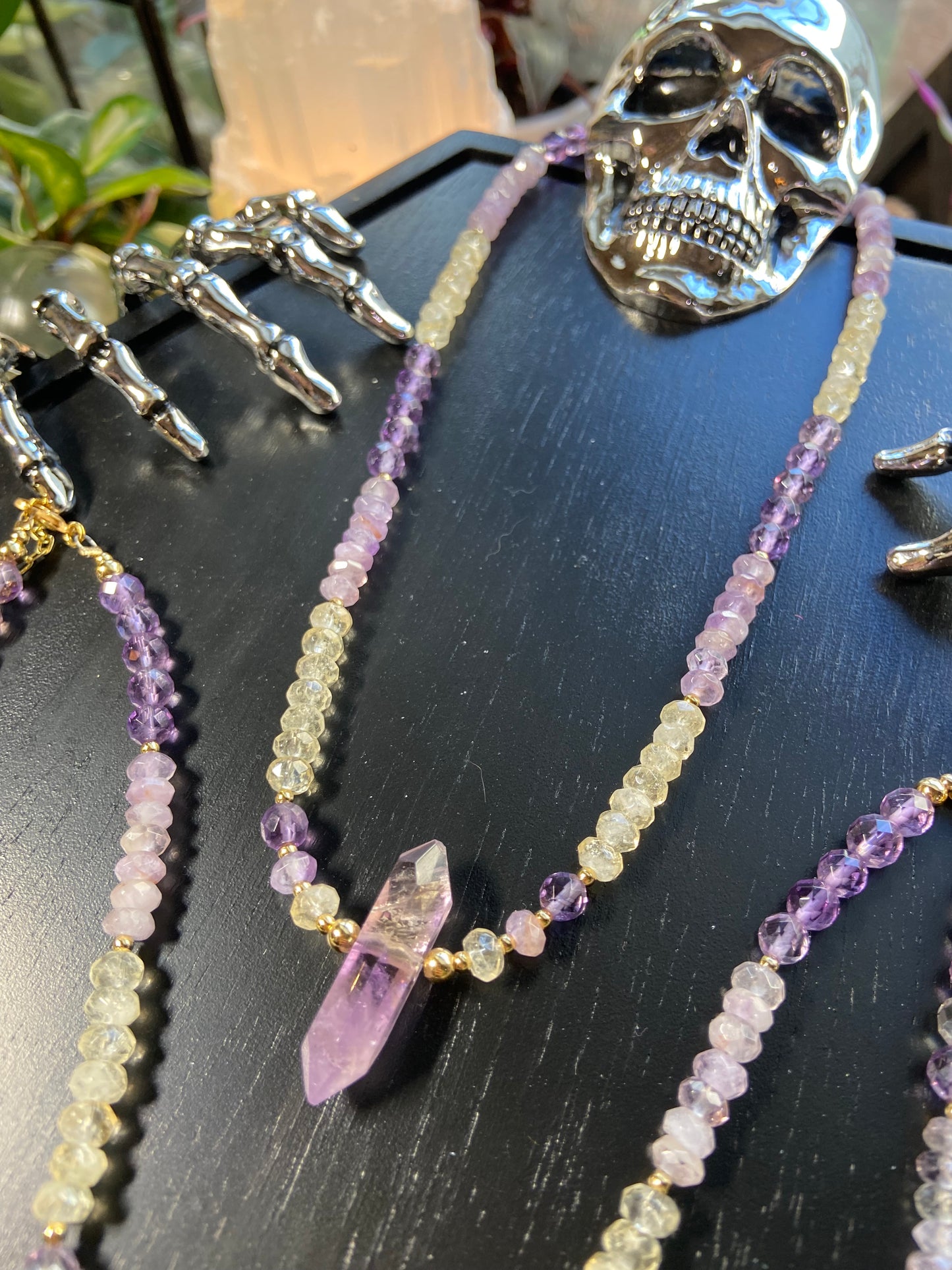 Ametrine beaded choker