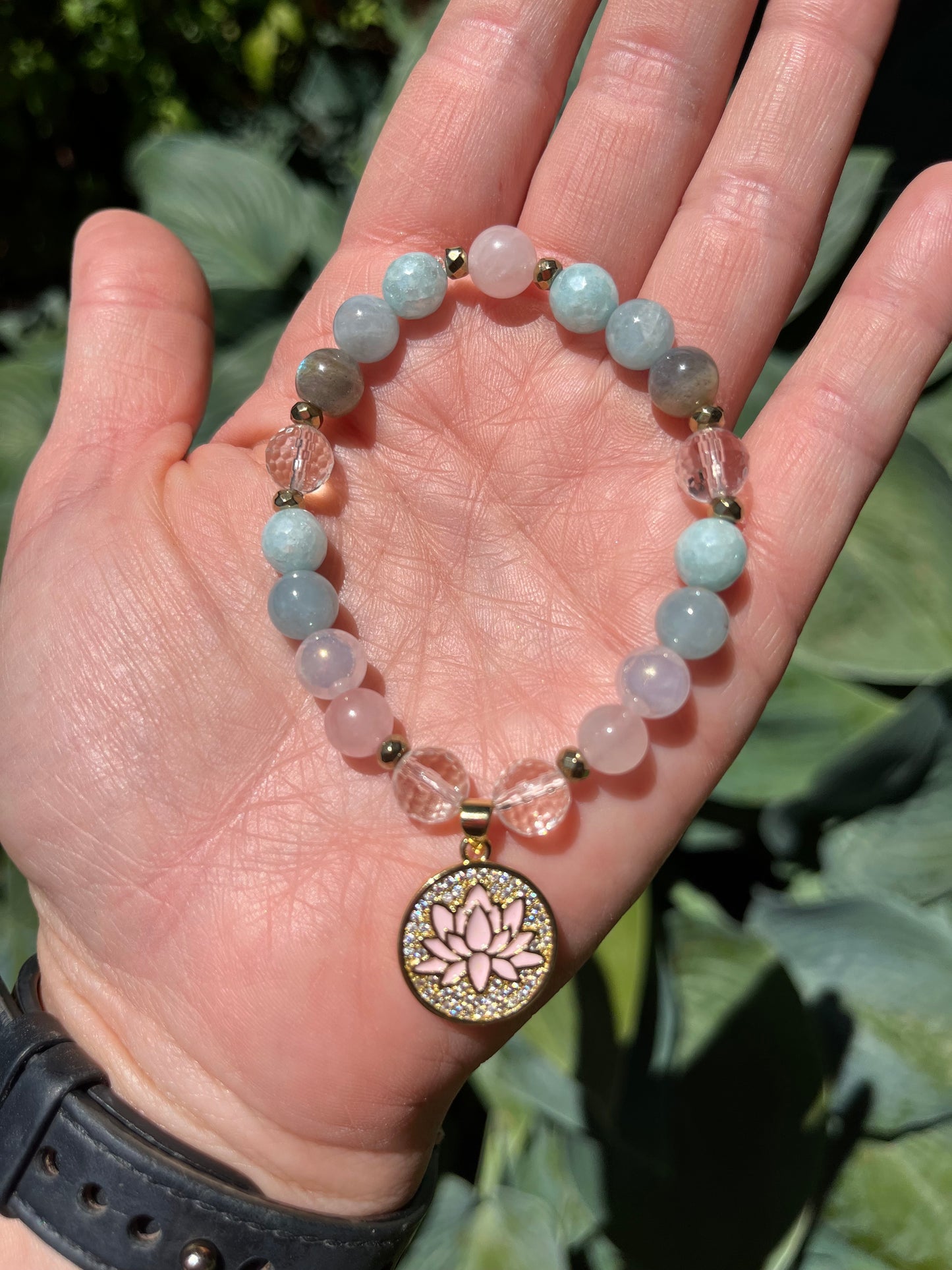 Lotus charm mala bracelet