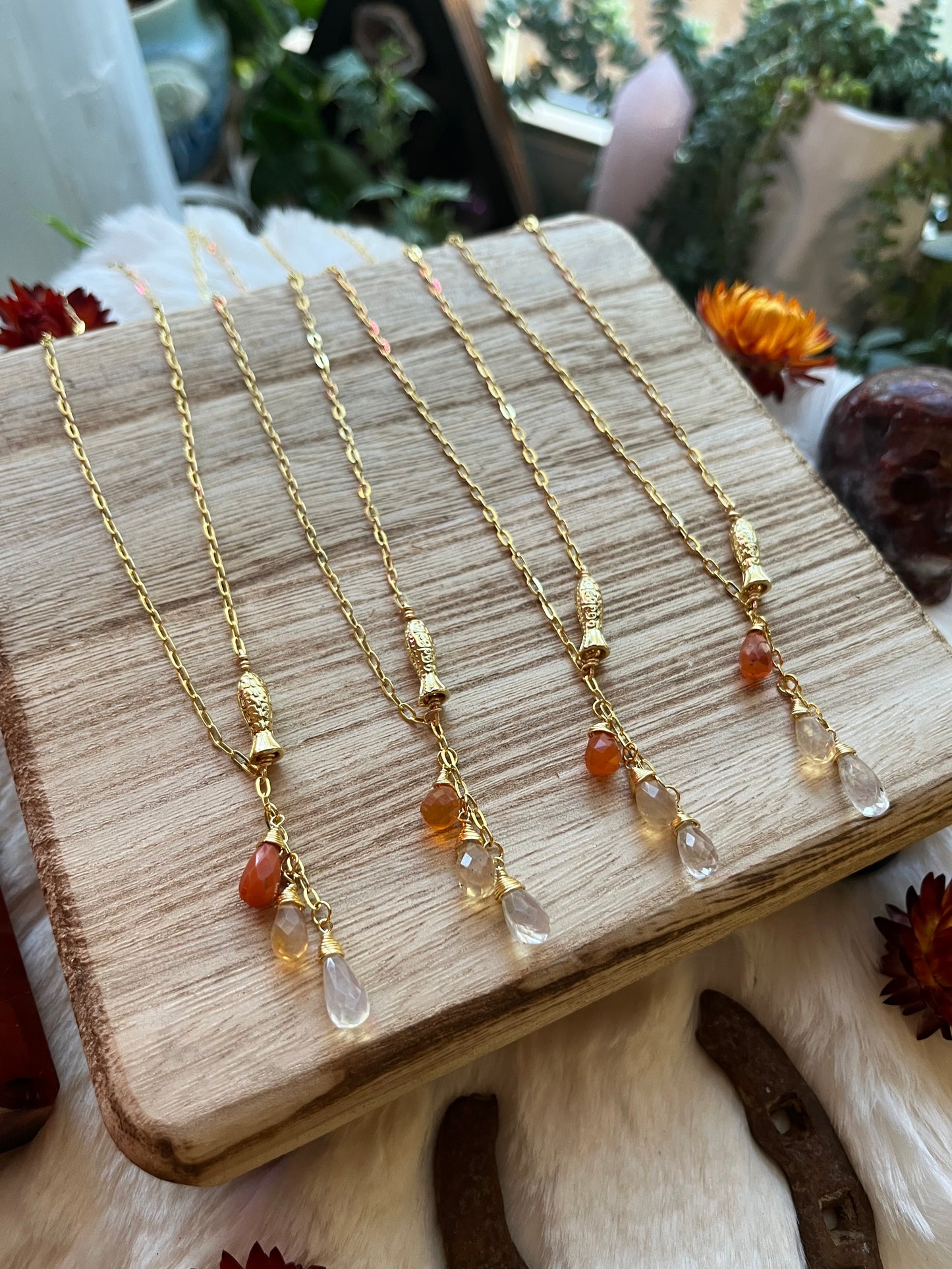 Mexican Fire Opal necklace, opal teardrops, fire opal jewelry, fire opal, abundance, creativity, passion, opal jewelry