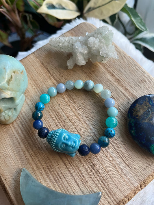 Blue Ombre’ Buddha bracelet