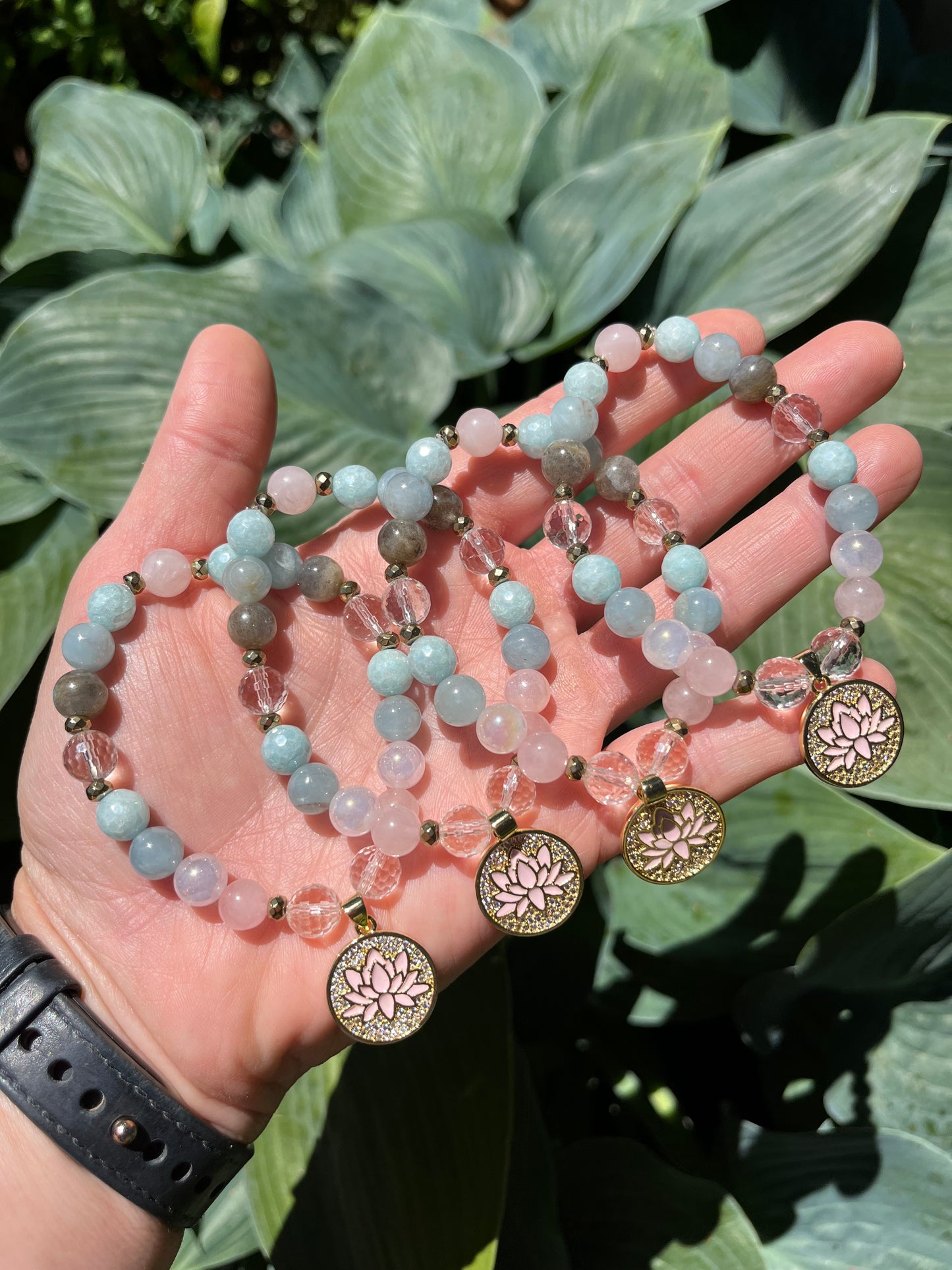 Lotus charm mala bracelet