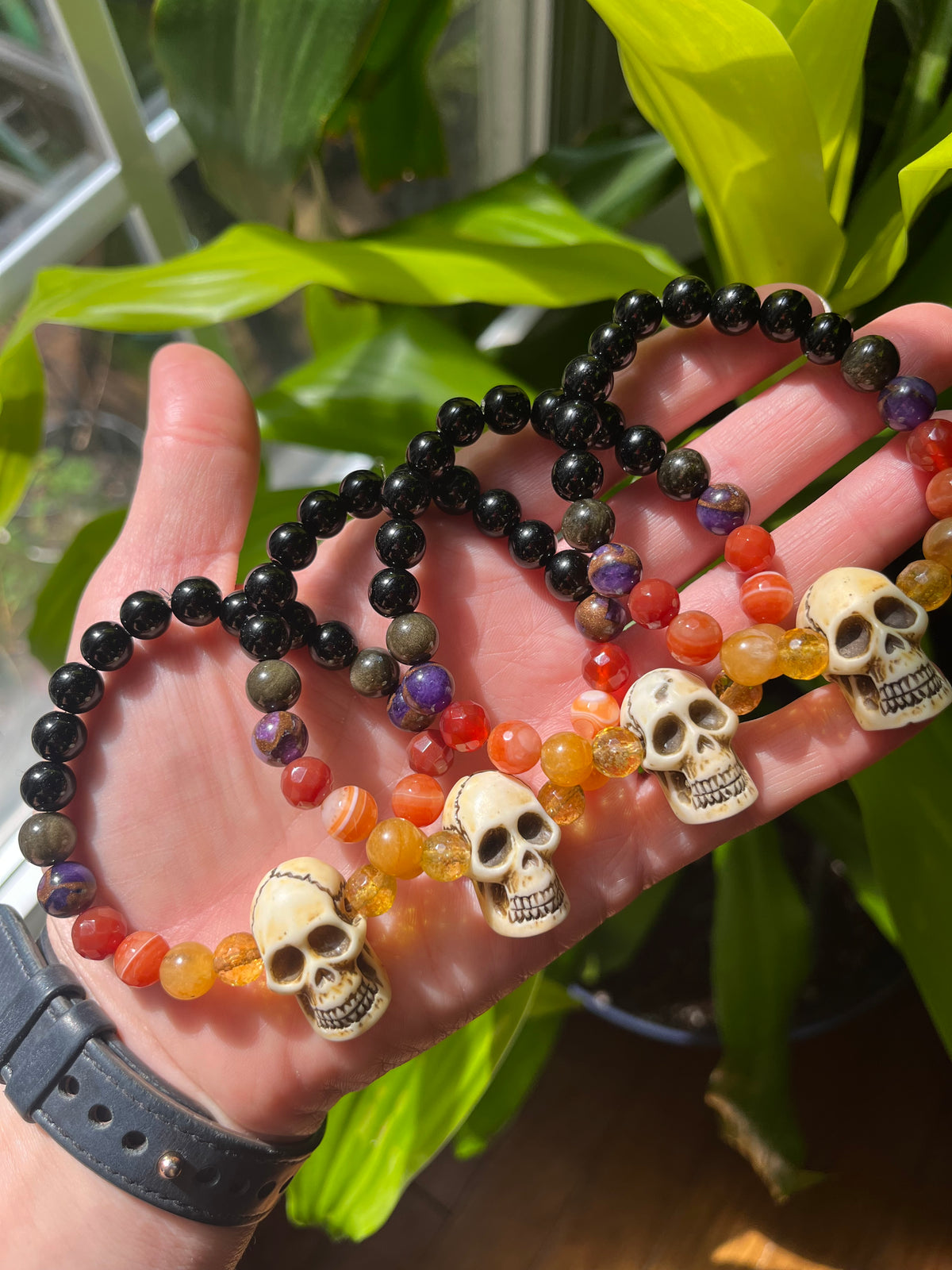 Skull mala bracelet