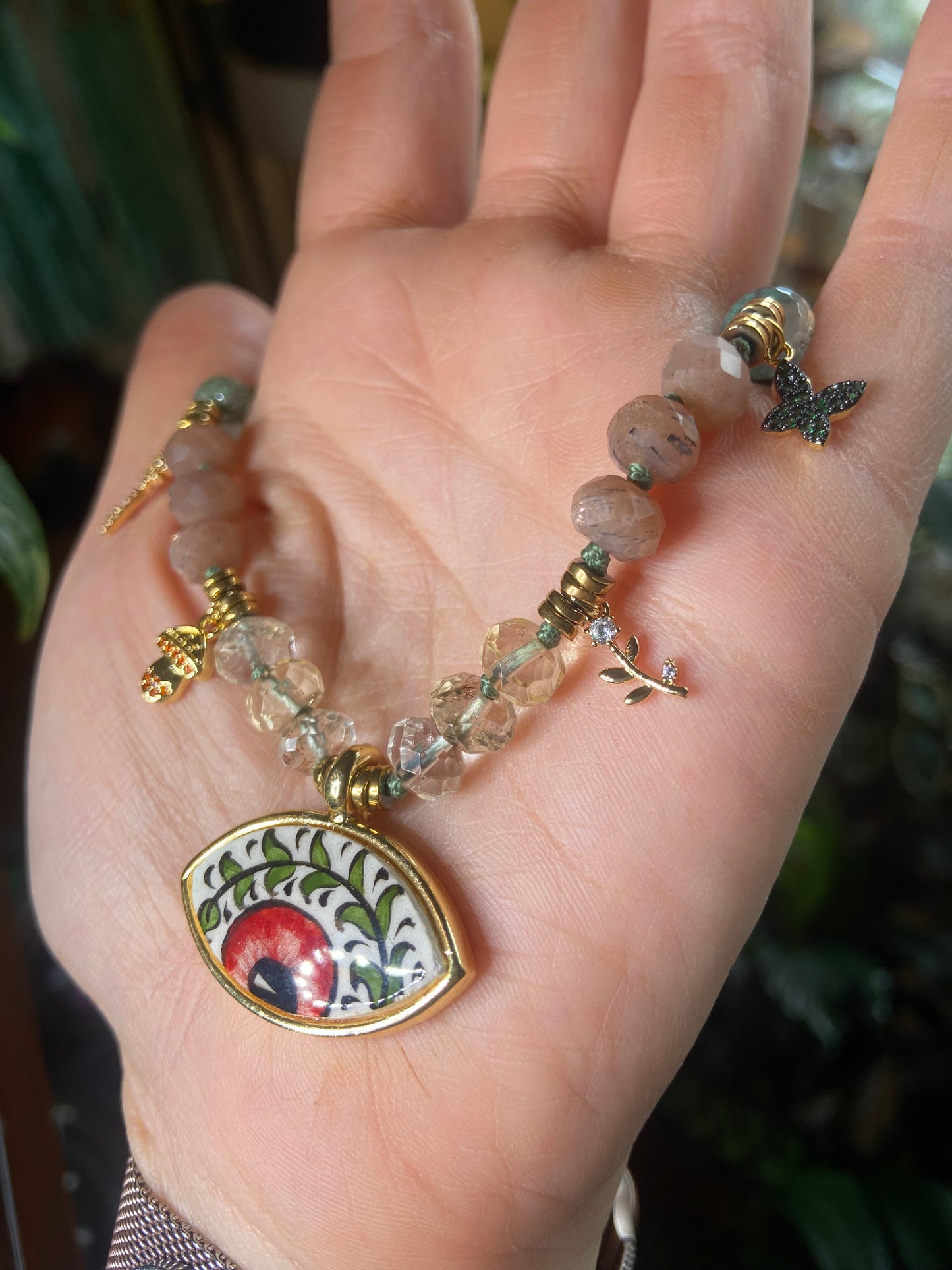 Secret Garden Eye charm necklace