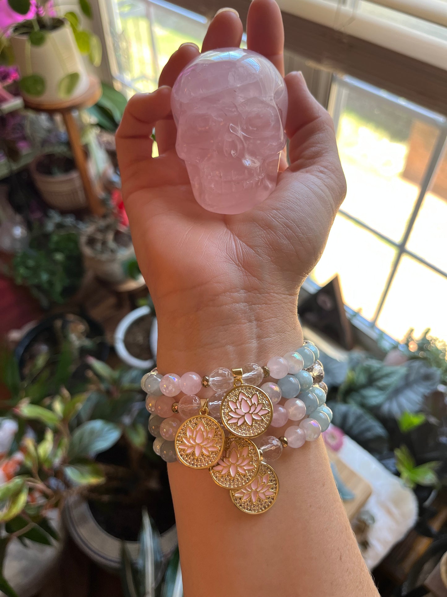 Lotus charm mala bracelet